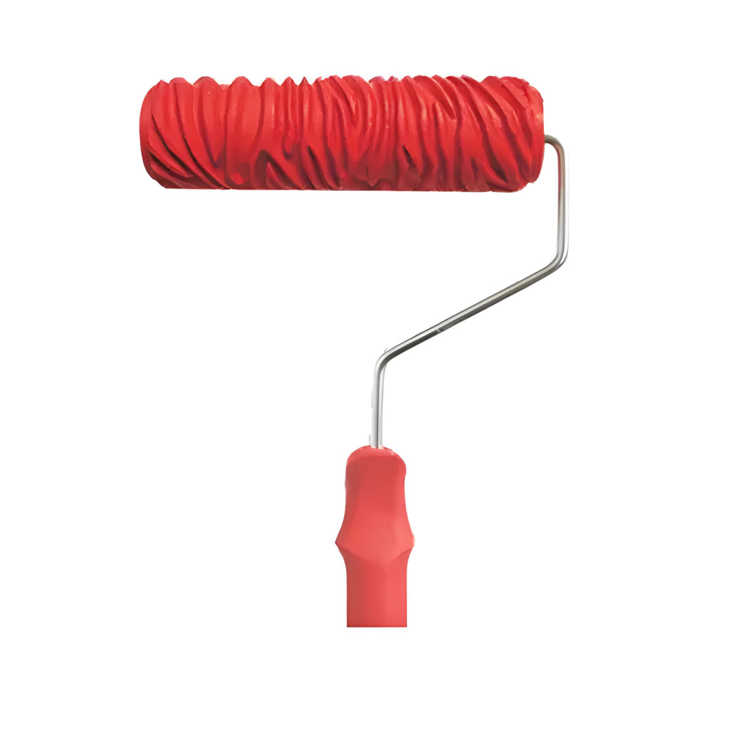 Red 7 inch texture paint embossing roller for creating patterned walls