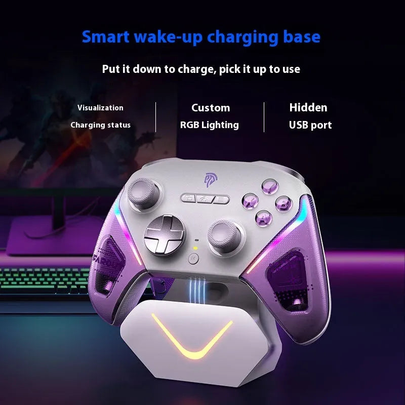 Rocker Smart Startstop Charging Base gaming controller in black, green, or purple colour options