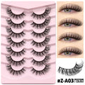Box of natural false eyelashes and glue in one of six style options