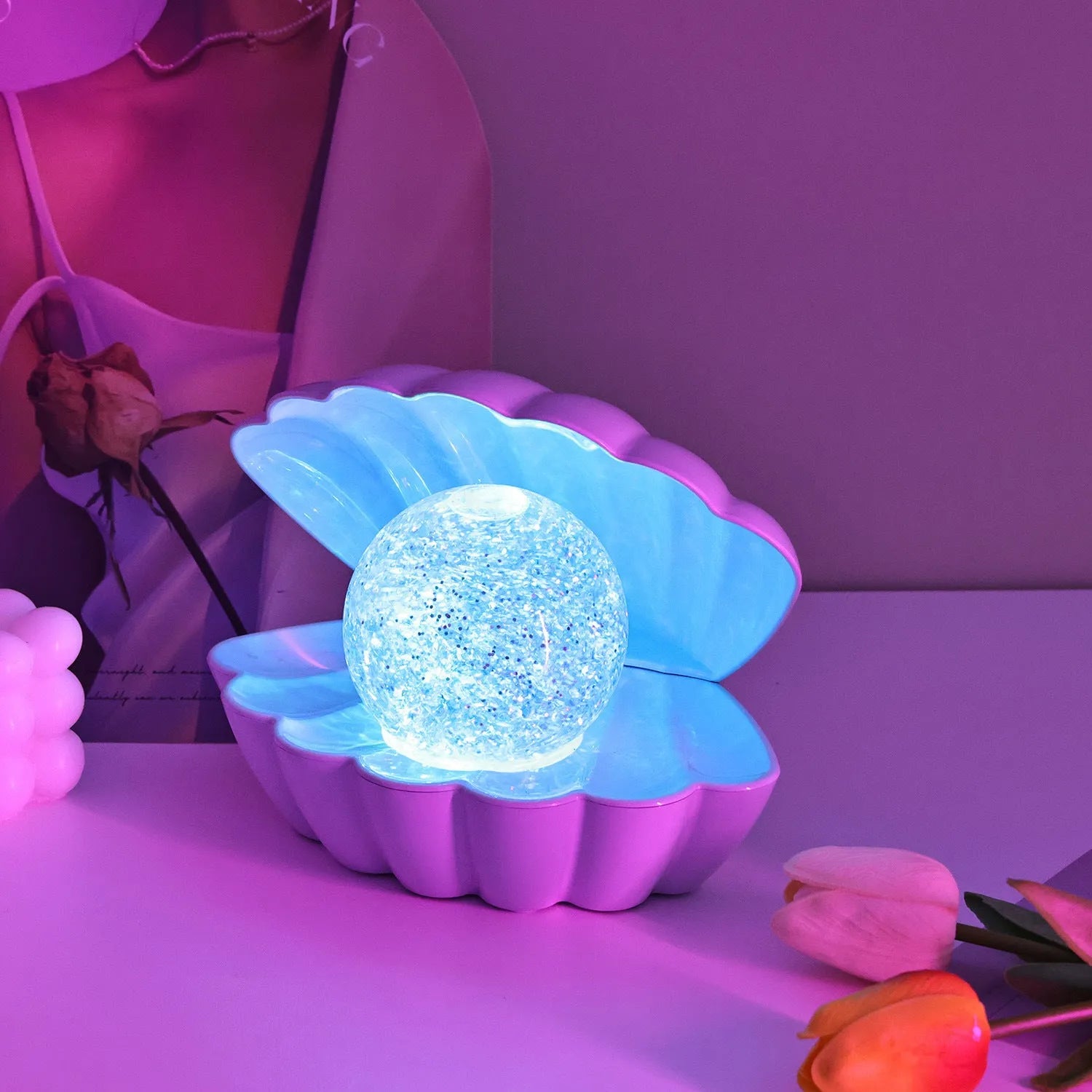 Shell shaped night lamp decorative light 15x18cm low voltage LED