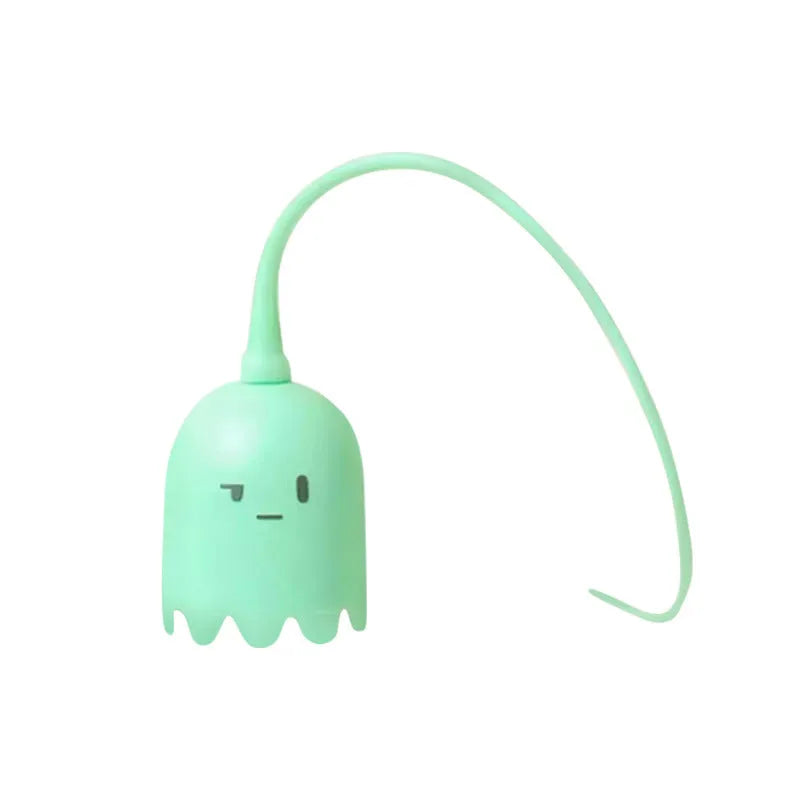 Automatic electronic cat wand toy with swinging silicone tails for indoor cat play and exercise