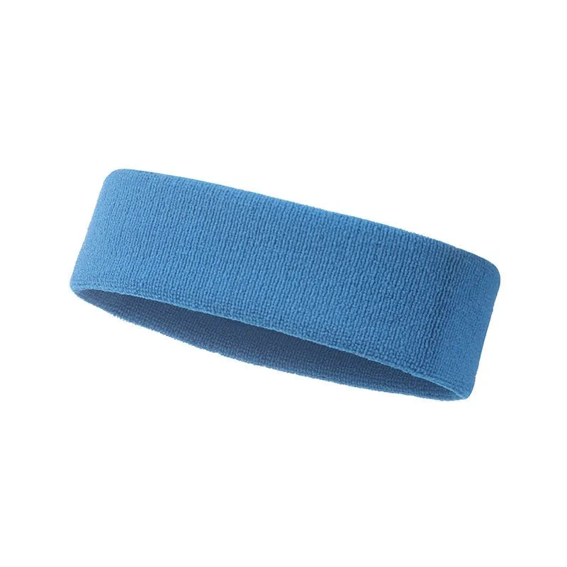 Solid color elastic sports sweat band made of polyester and spandex for running and gym