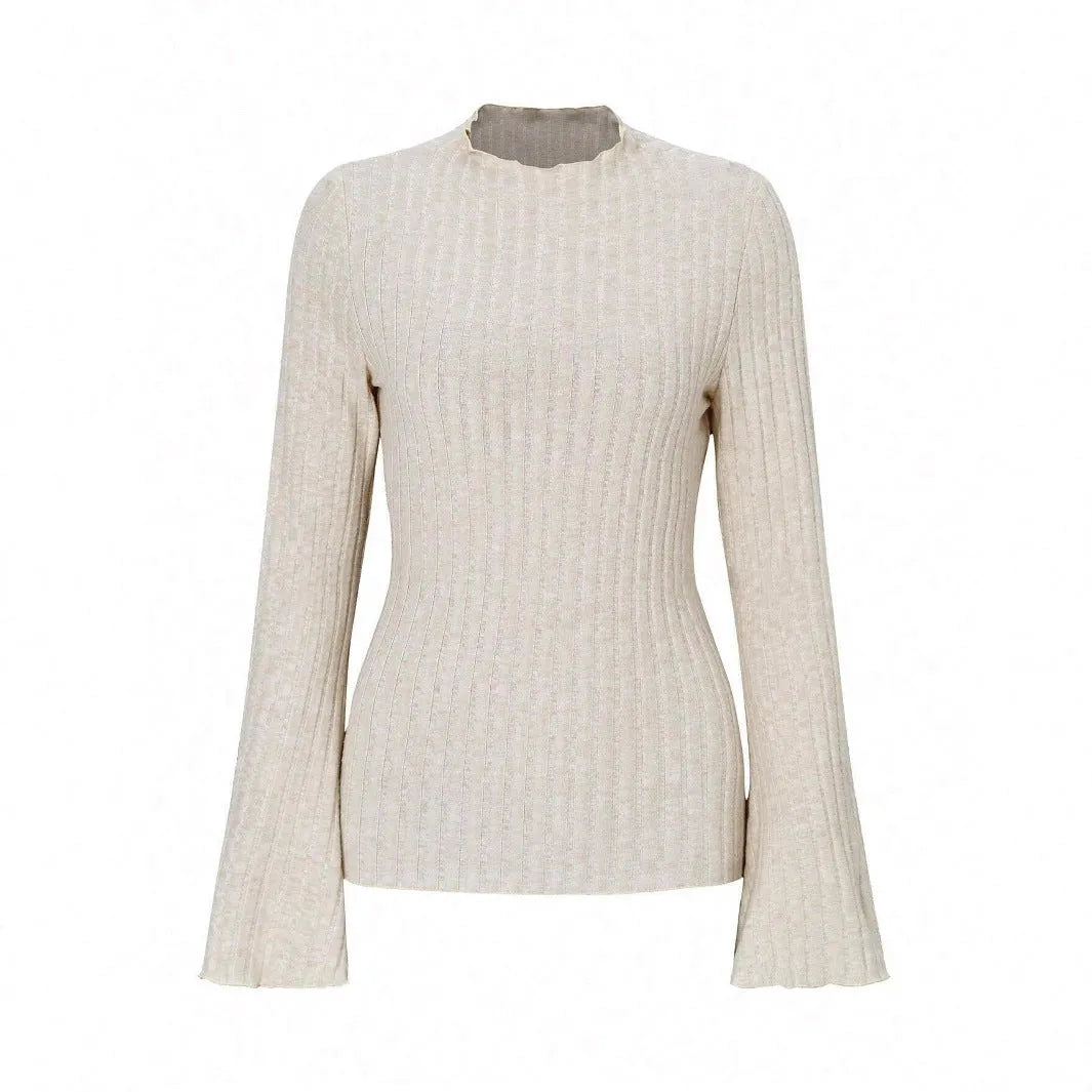 Men's long sleeve polyester top with lantern sleeves and sunken stripe pattern in slim fit