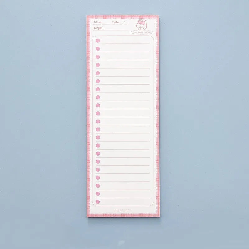 Cartoon student notepad with plastic cover in colour-striped designs measuring 90x248mm