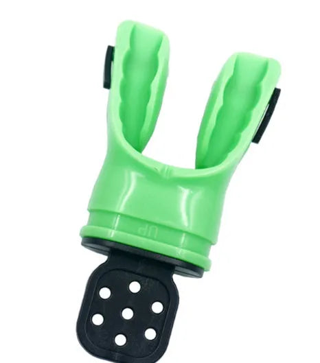 Plastic free diving mouthpiece made from edible silicone measuring 110mm long in various colour options