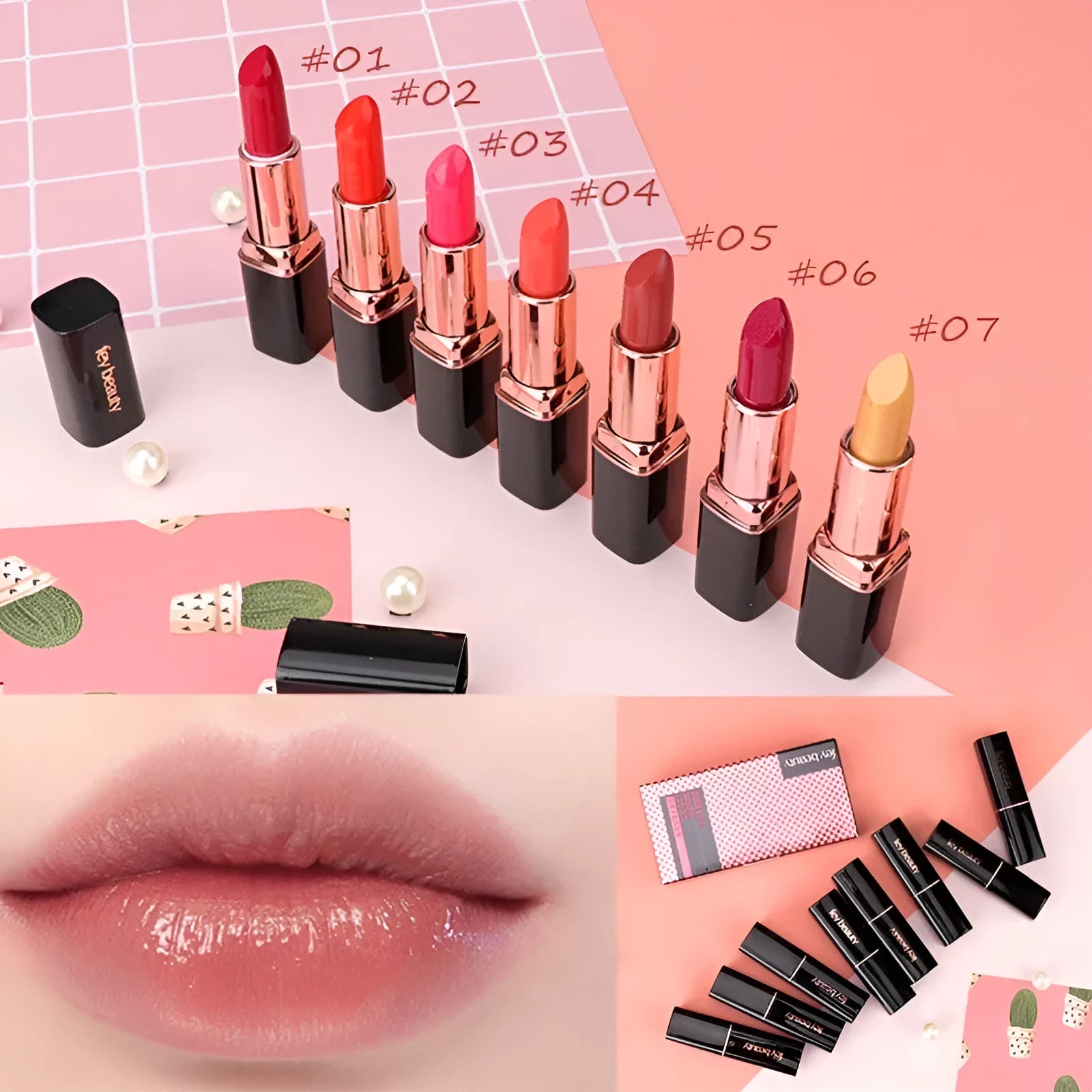 Fey Beauty cameo brown nude lipstick with non-stain formula and 3.8g content