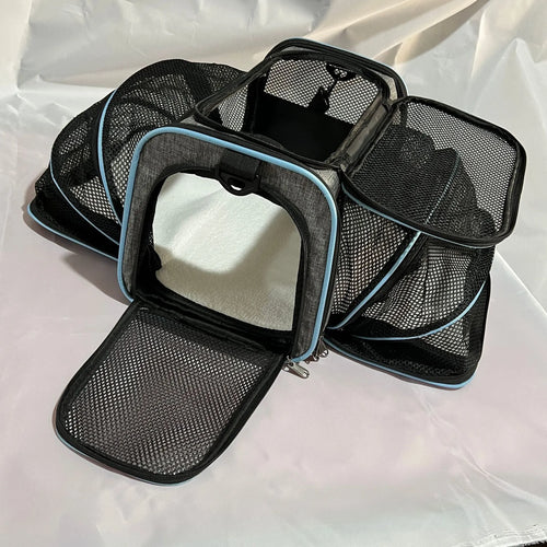 600D cation polyester cat carrier bag in small and large sizes with medium-soft hardness