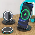 Folding magnetic wireless charging stand compatible with iPhone 12 Magsafe technology