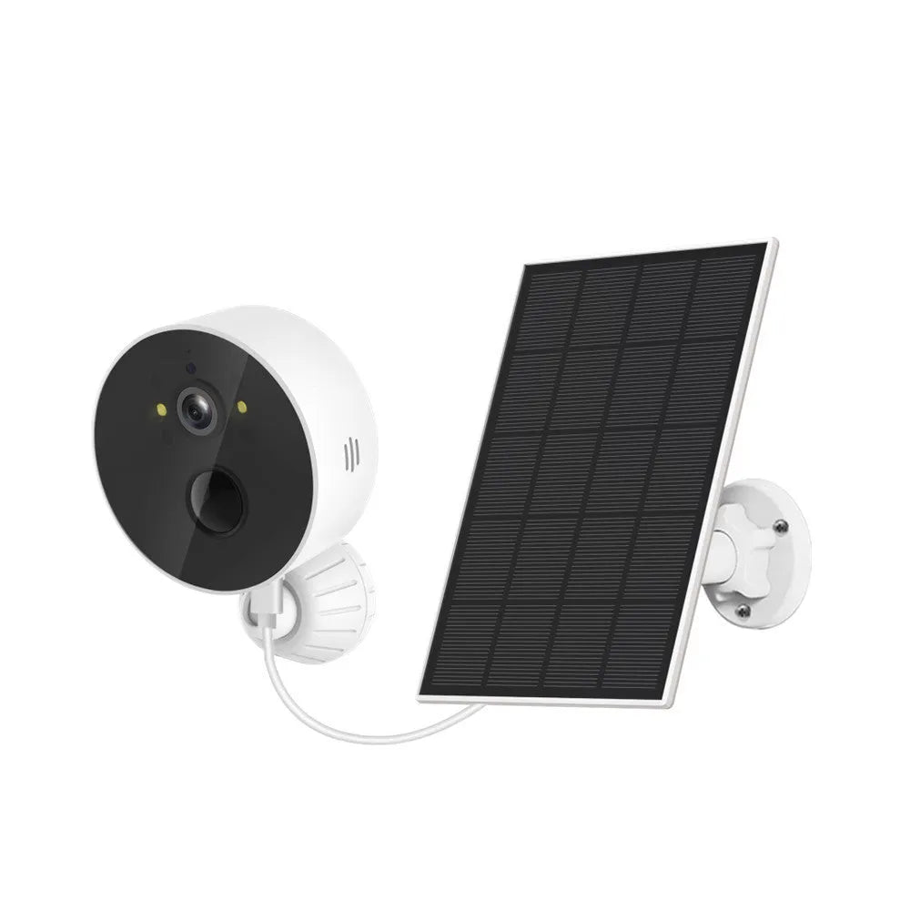 Solar panel outdoor security camera with 1080P HD recording capability