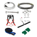 Ziptreck suit pulley slide rope with handle showing alloy steel pulleys and polyester rope