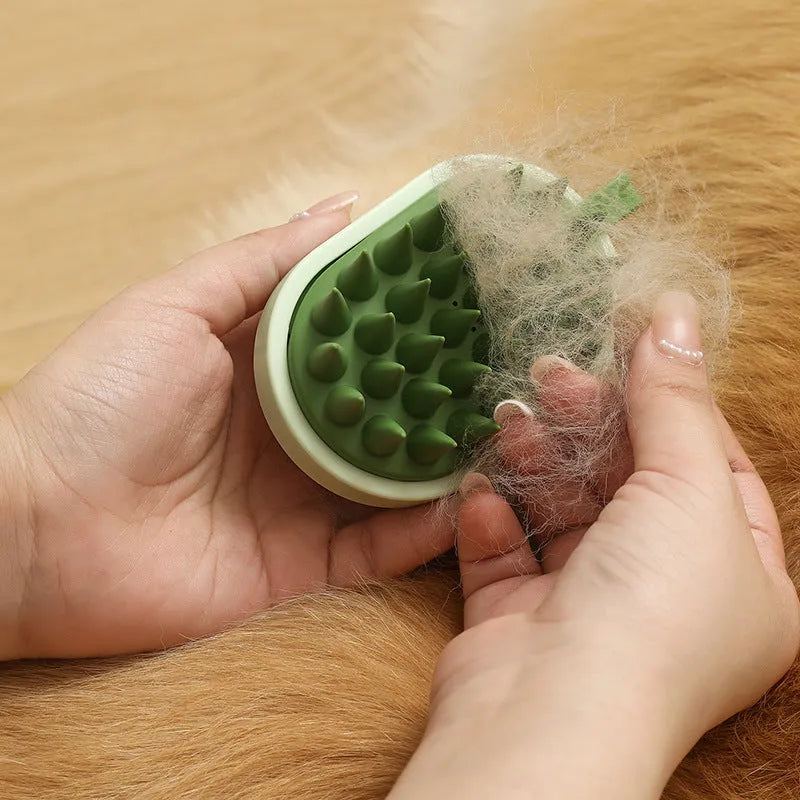 Soft silicone pet bath brush in blue colour for dog grooming and massage during bathing