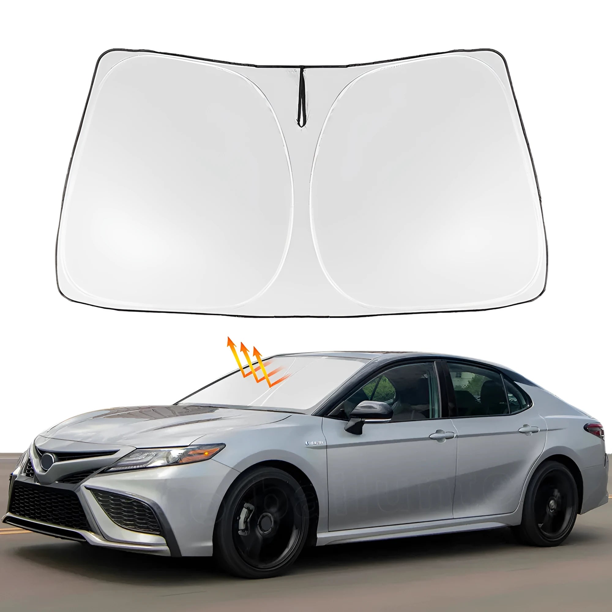 Silver reflective sunshade cover for NOAH XOVY 90 series car windshield