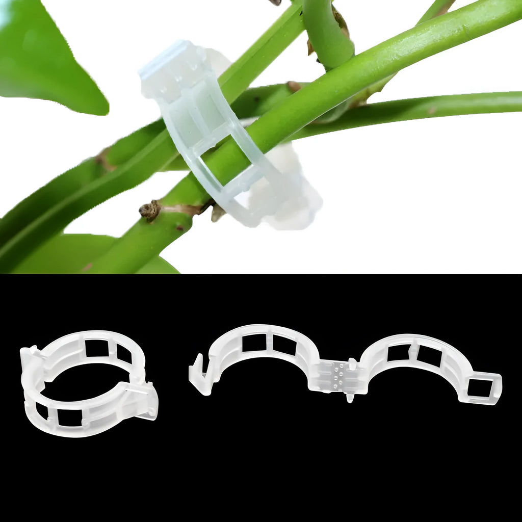 50 plastic garden grafting clips in random colours for plant retention and support