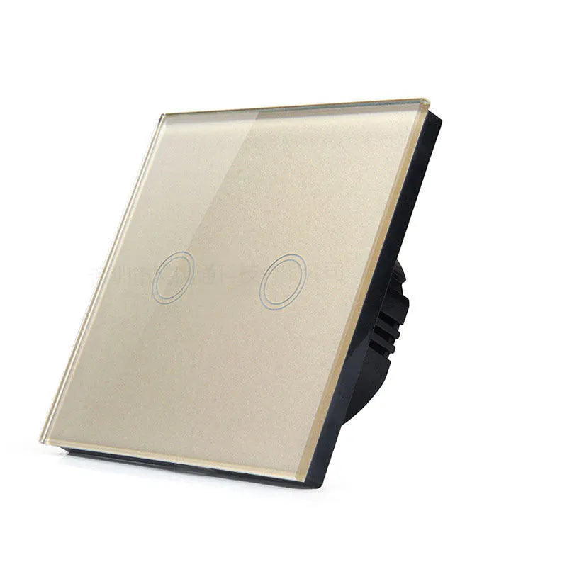 Touch switch with tempered glass panel for low power lighting control