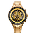MCE men's explosion-proof mechanical watch on wrist, showing one of four available colour options.