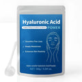 Container of pure hyaluronic acid powder with 150G net content for skin care and supplementation