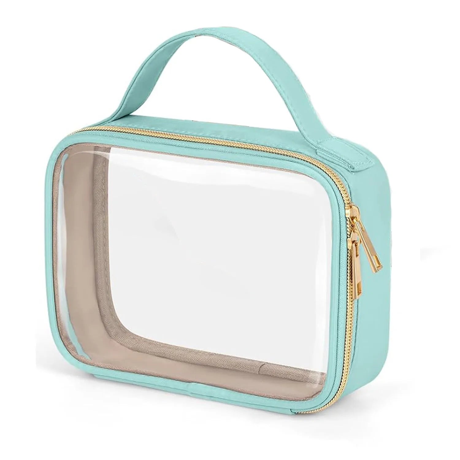 Transparent PVC wash bag for lipstick storage with chain handle in multiple colour options
