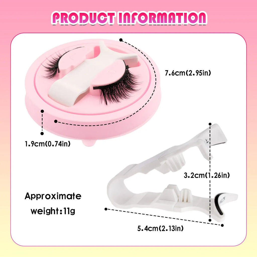 Reusable waterproof false eyelashes with glue-free adhesive in multiple style options