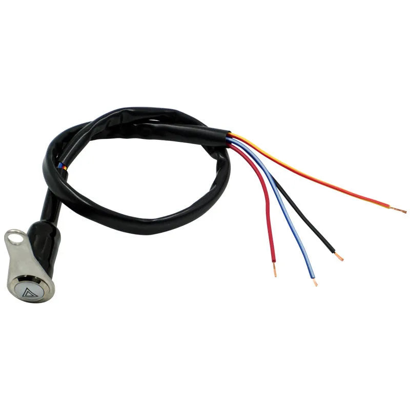 Stainless steel motorcycle double flash switch with black finish and light ring