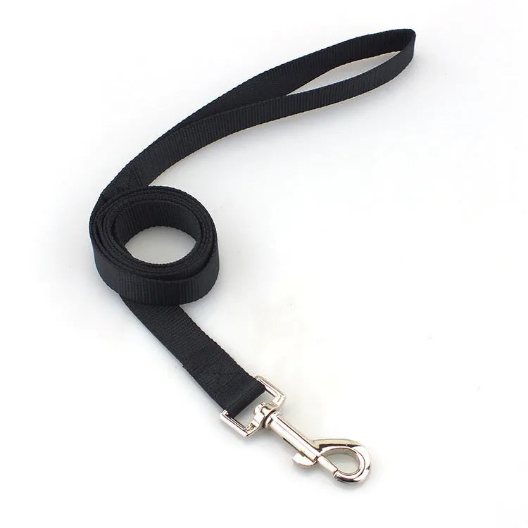 Solid colour polyester dog training rope with hand holding loop in multiple colour options