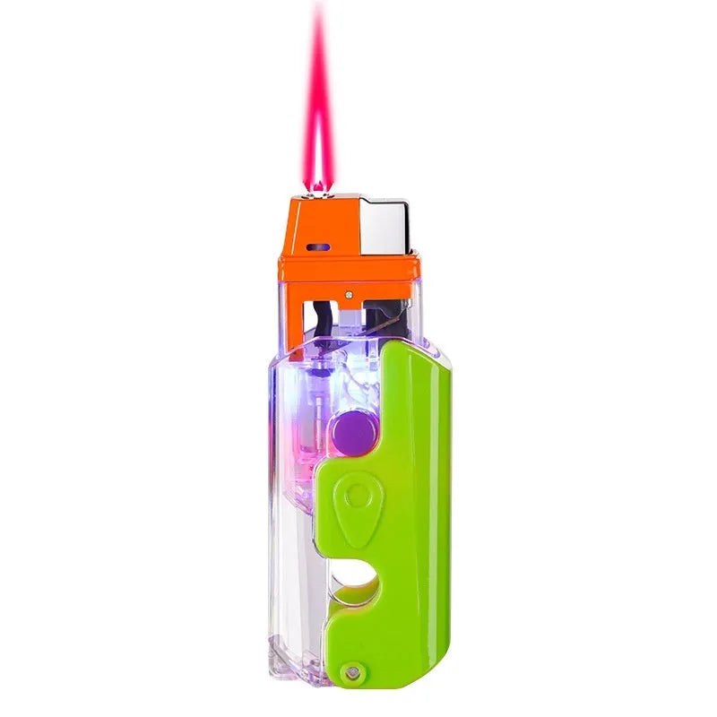 Colourful luminous radish lighter in plastic with wind-resistant flame