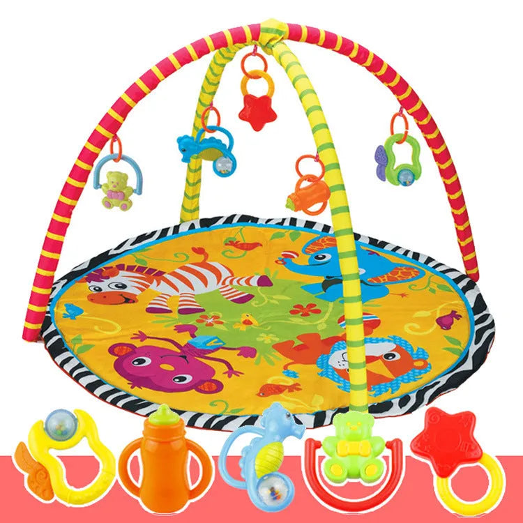 Velvet baby gymnastic rack game blanket crawl carpet in small animal or big animal design