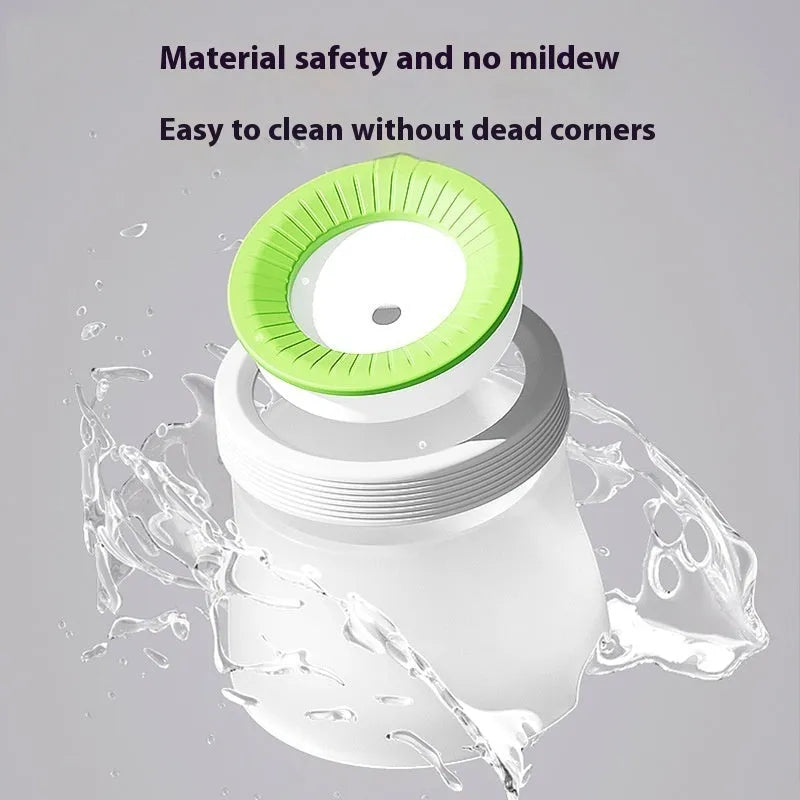 Green pet suspension drinking water bowl with non-wet mouth design on stable plate