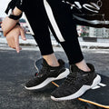 Student breathable running shoes with front strap closure and mesh upper in multiple colour options