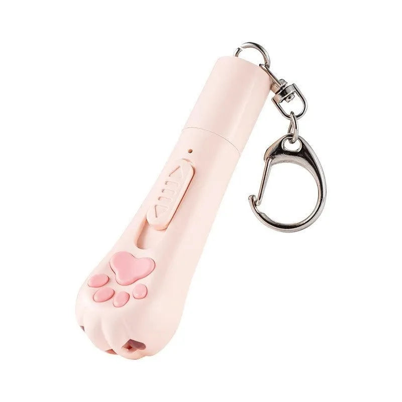 Funny cat pen light charging toy with self-hi relieving stuffy in pink, cream white, or sky blue colour options