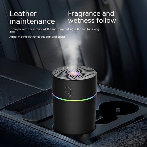 Car USB mini humidifier unit with aromatherapy function for vehicle air quality improvement