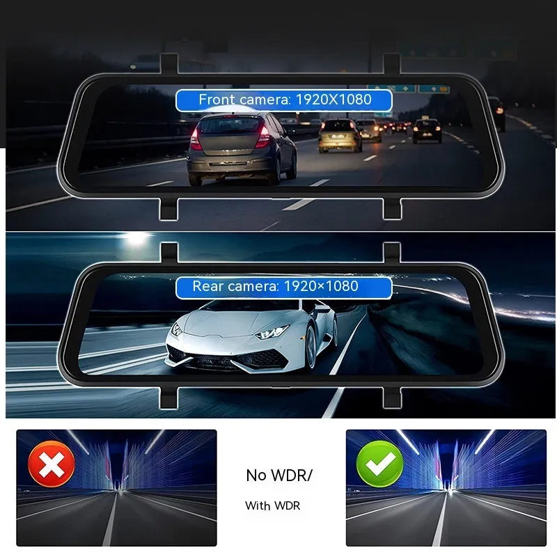 Portable 9-inch universal touch screen dual camera wireless car GPS navigation system in black