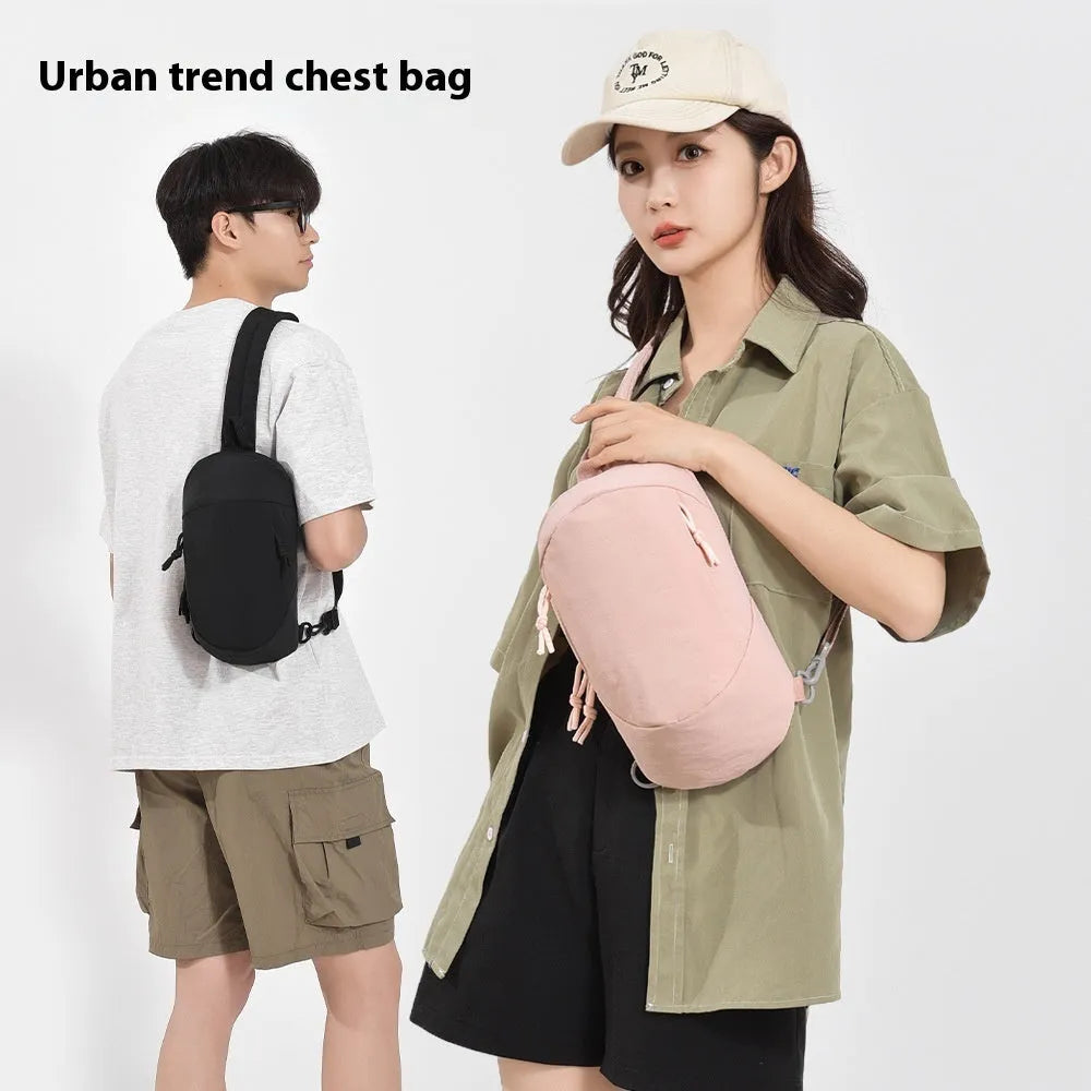 Girls outdoor crossbody bag in nylon, shown in Army Green colour with a single shoulder strap.