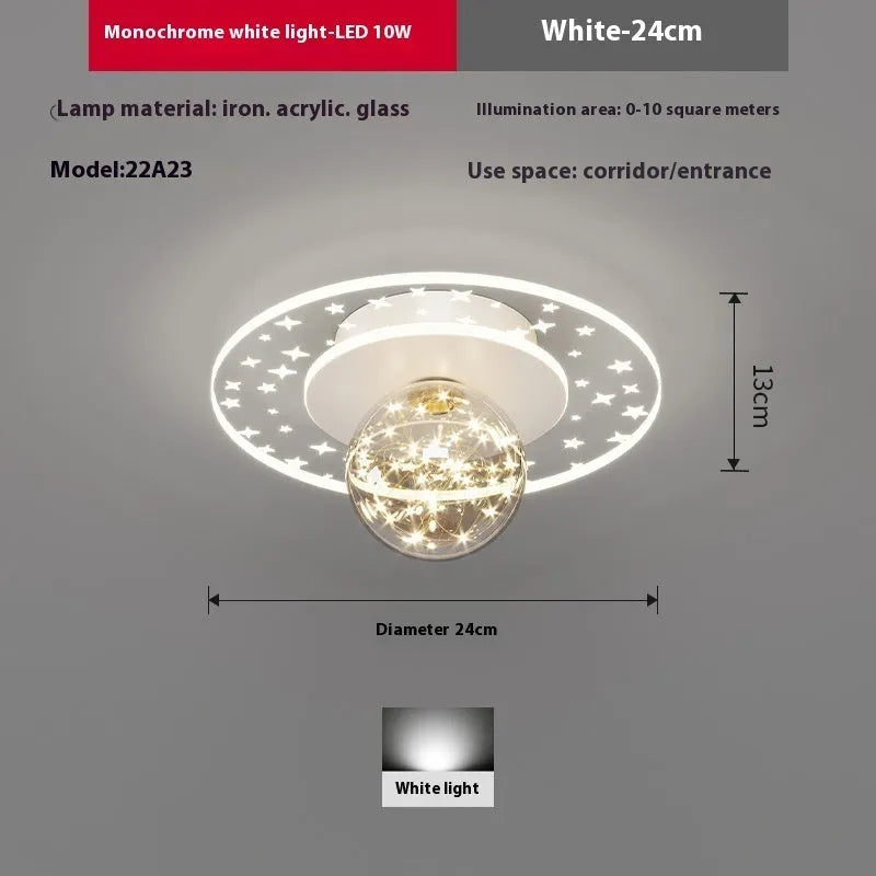 Modern corridor ceiling lamp in black finish with LED light source