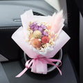 Handmade dried flower car vent perfume ornament in Champagne colour with fragrant slice