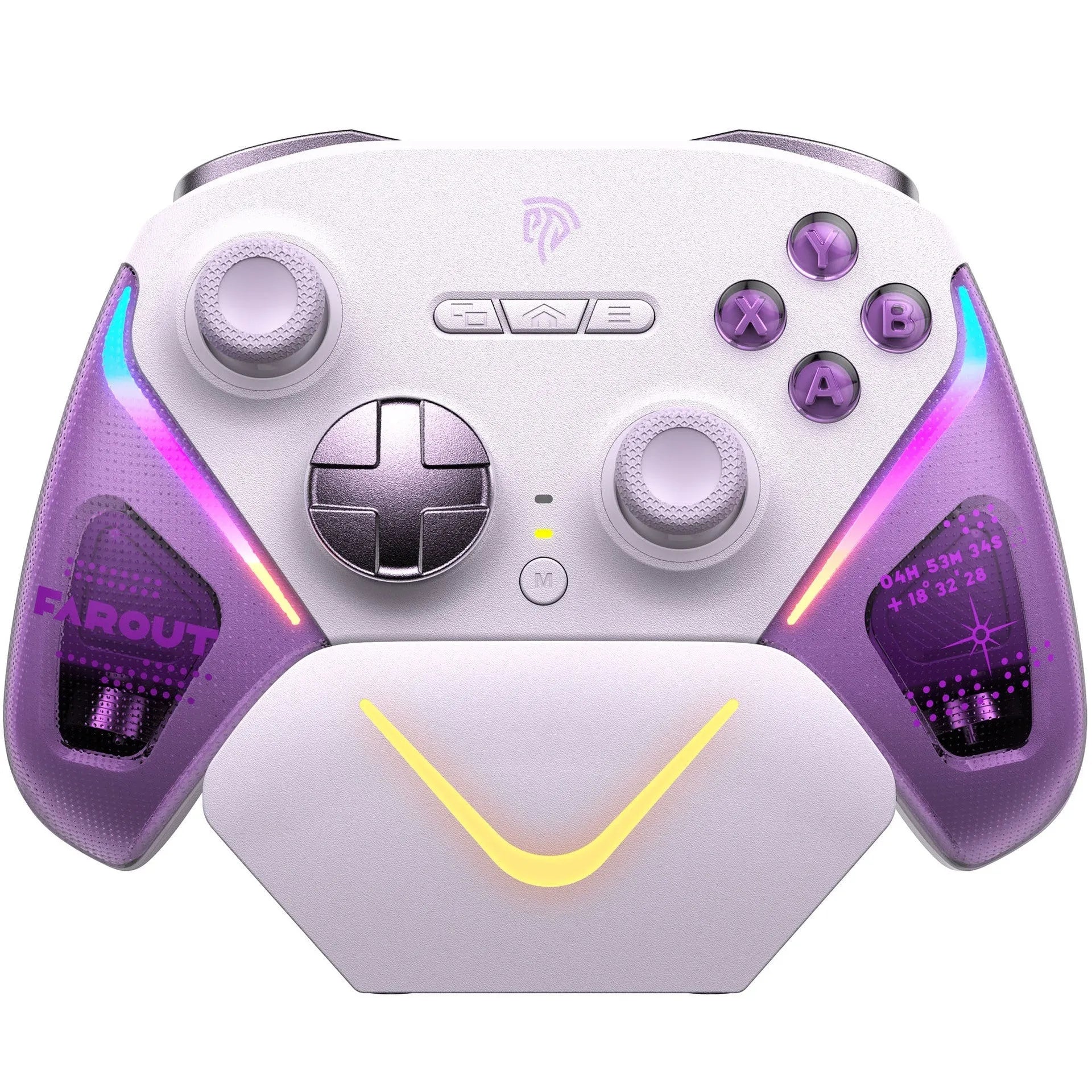 Rocker Smart Startstop Charging Base gaming controller in black, green, or purple colour options