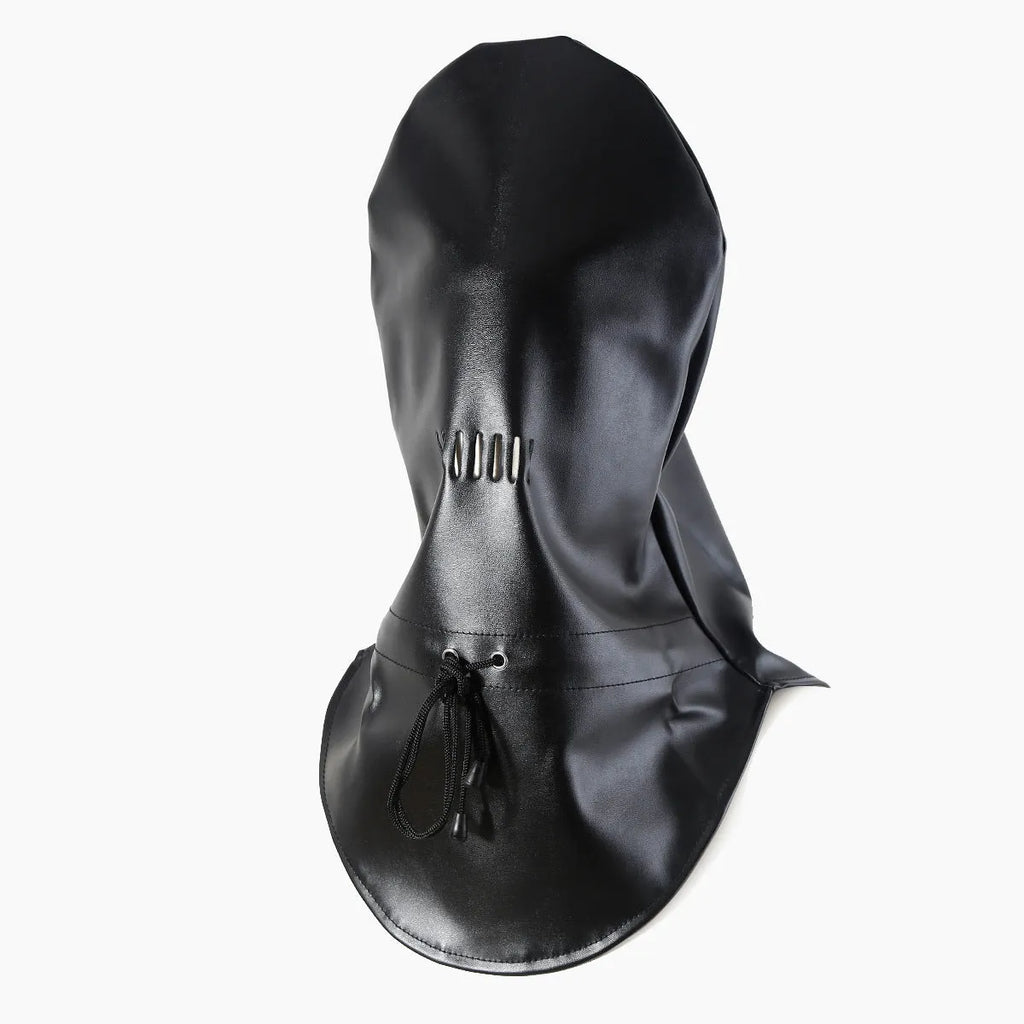 Black PU leather breathable BDSM mask fetish training prop