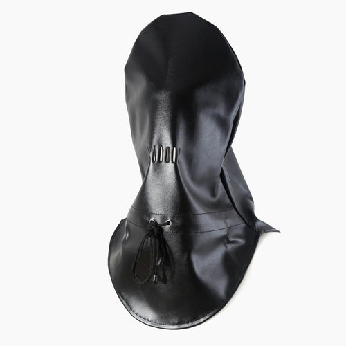 Black PU leather breathable BDSM mask fetish training prop