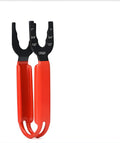 Orange coloured adjustable pipe wrench with non-slip grips and a forged steel jaw.