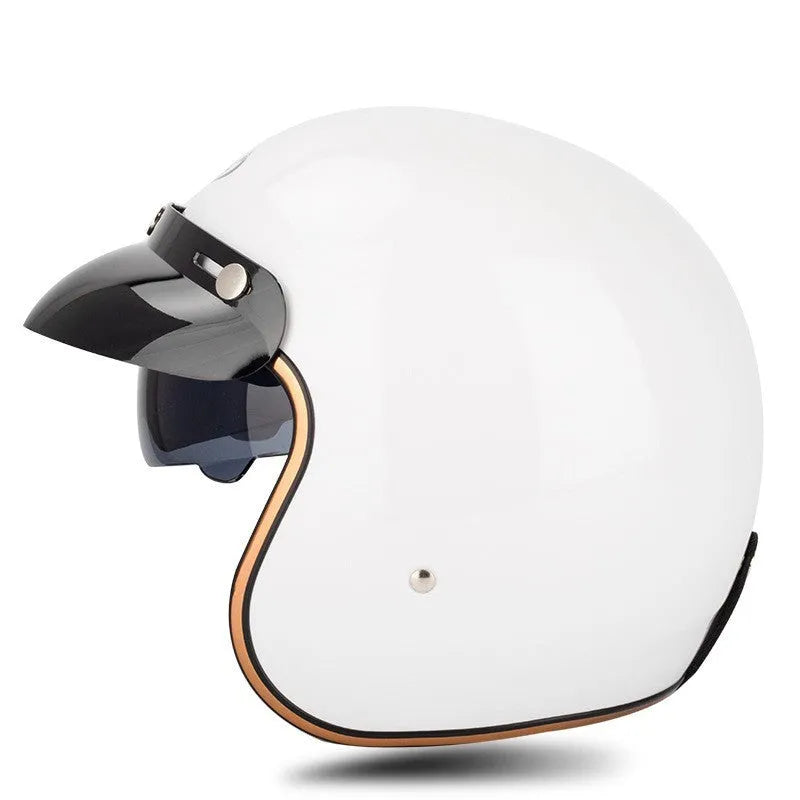 Retro-style half helmet for electric bike riding in ABS plastic, shown in a classic colour option.