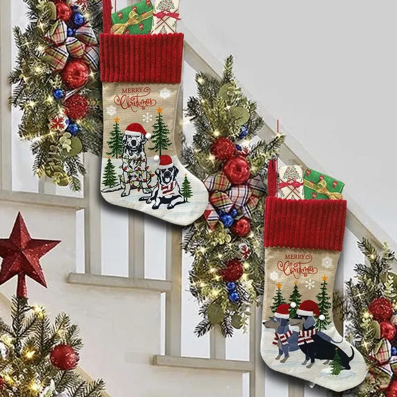 Cloth Christmas tree pendant ornament measuring 46cm by 28cm in pastoral and American styles