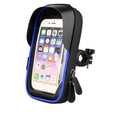 Waterproof bicycle mobile phone holder showing laminated zipper and TPU touchscreen panel