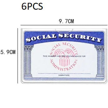 Clear transparent PVC card holder for social security and student bus cards.