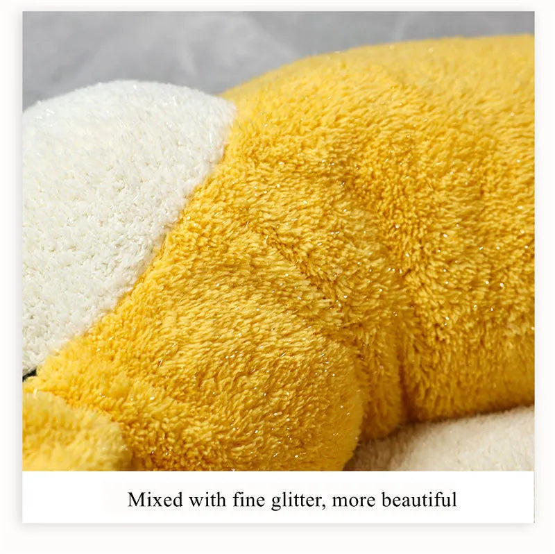 Corgi shaped plush pet bed for dogs and cats in three sizes, filled with PP cotton.