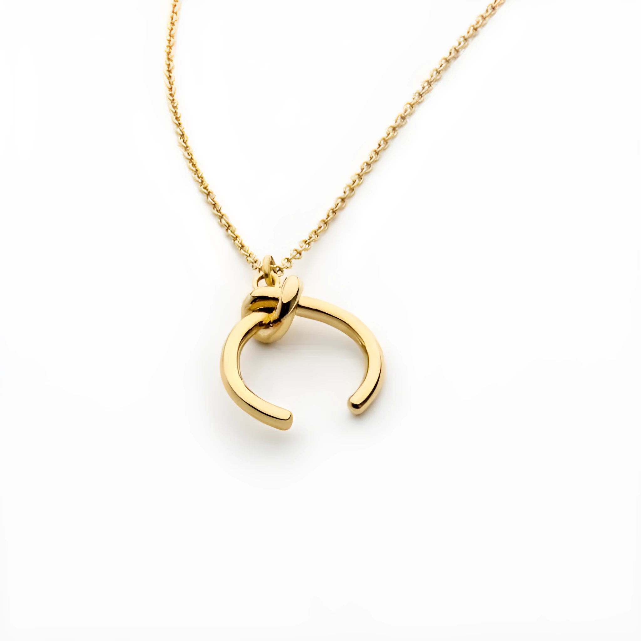 Geometric copper pendant necklace with adjustable chain in gold or silver finish