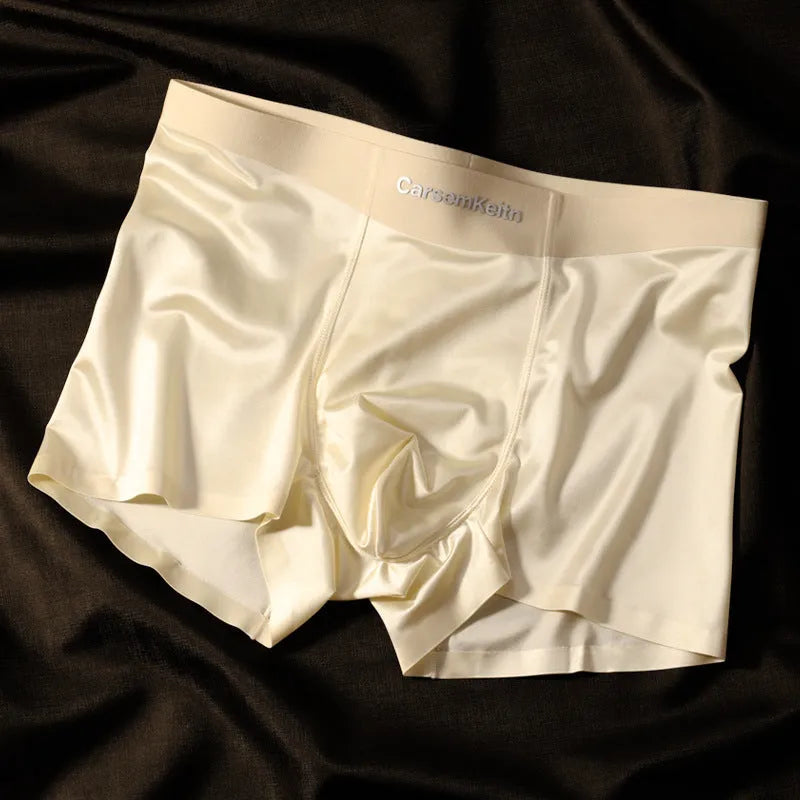Men's colourblock ice silk seamless underwear in multiple colour options showing quick-drying breathable design