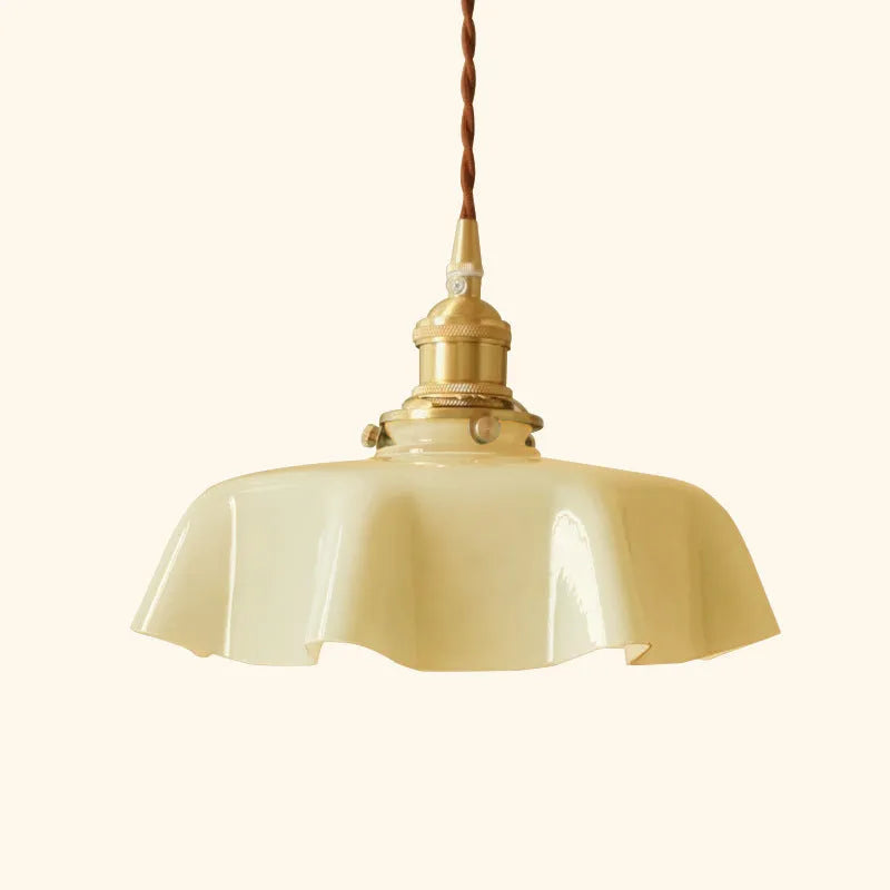 Medieval brass flower bud chandelier with adjustable height and five light colour options