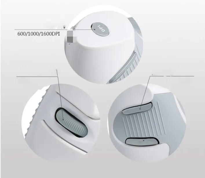 M618 wireless vertical ergonomic mouse in black or white with programmable buttons and USB receiver