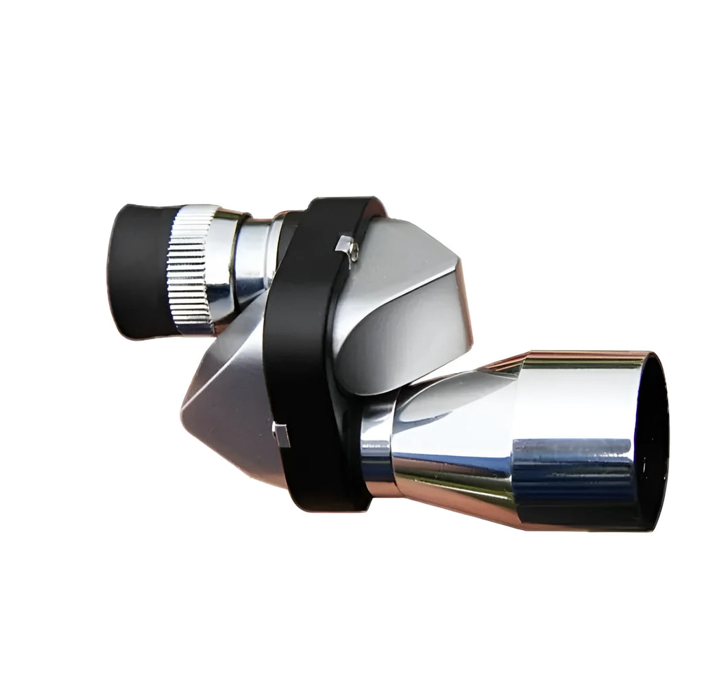 Aluminium alloy pocket monocular telescope with 8x20mm lenses, folded rubber eye cup, and canvas carry bag.