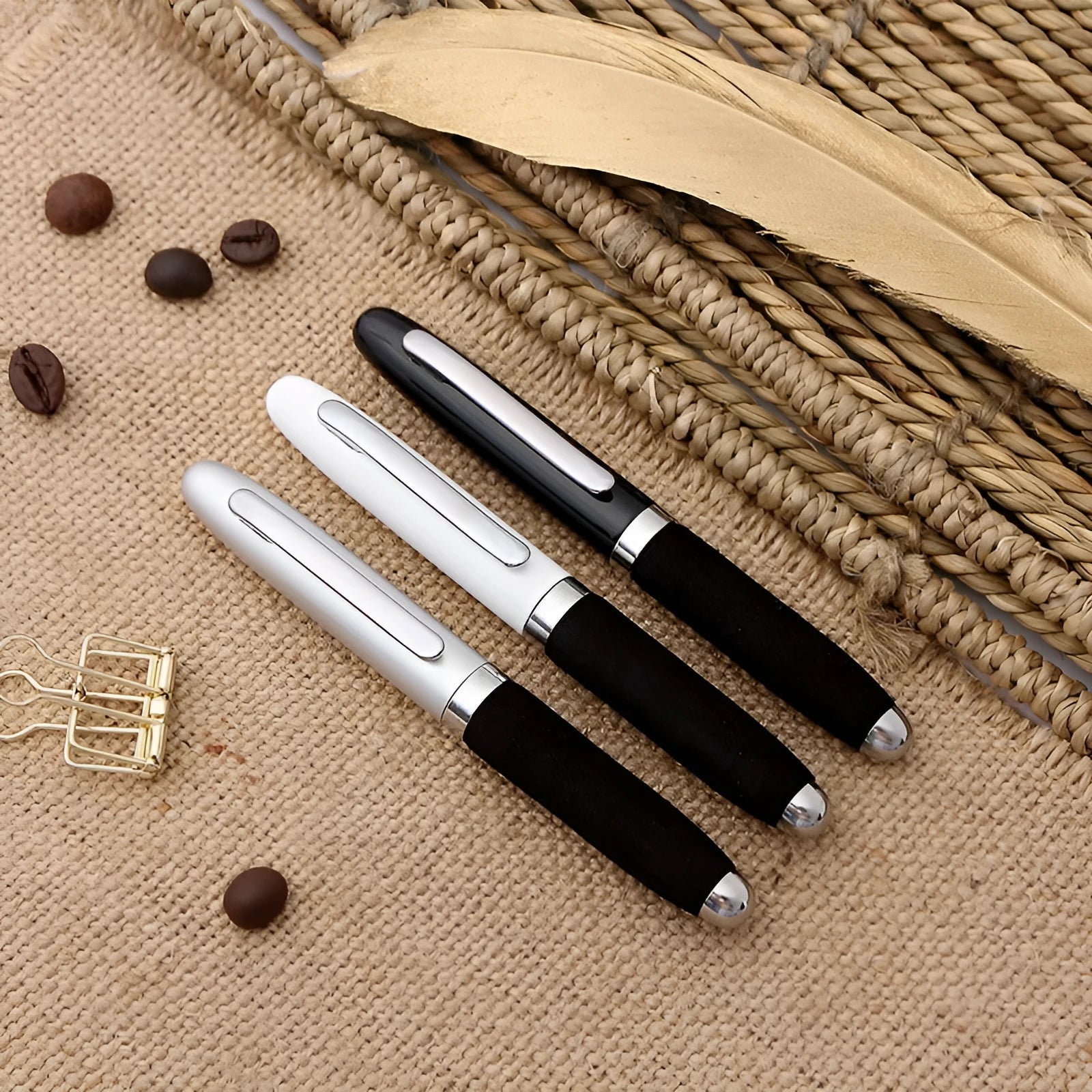 EVA metal cap mini ballpoint pen showing compact size and metal construction
