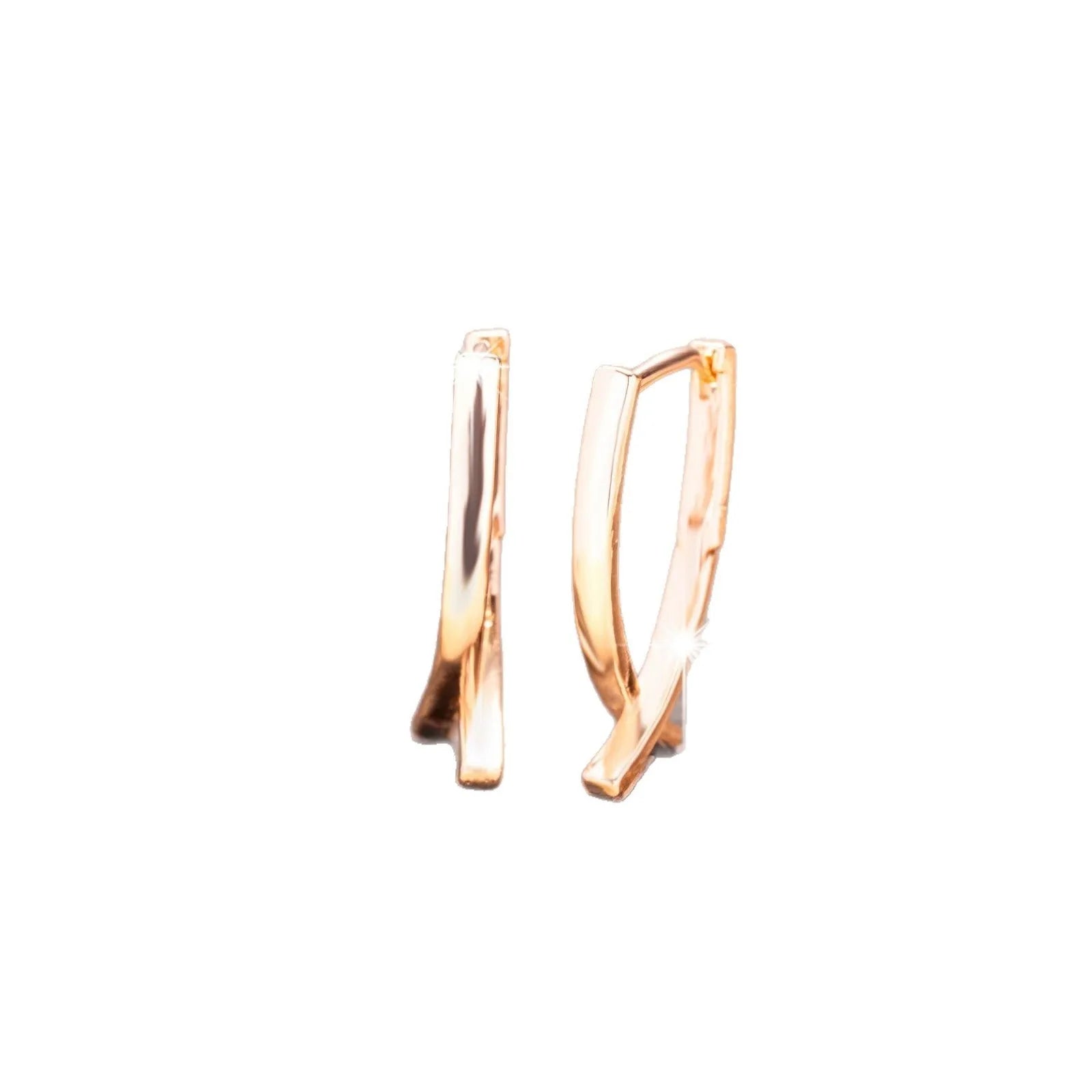 Rose gold cross shaped copper earrings single pair jewellery accessory